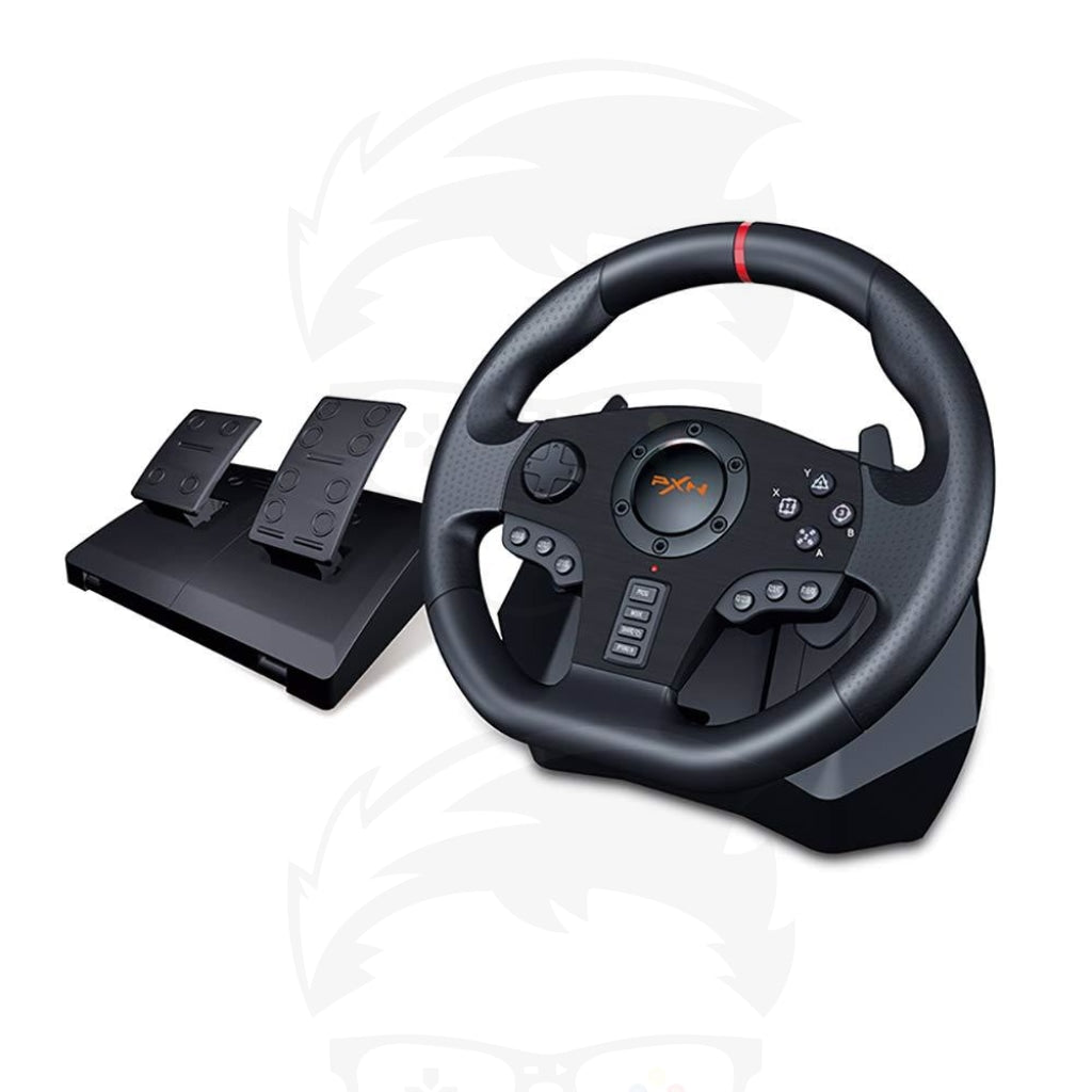 Pxn - V900 900 Degree Racing Game Steering Wheel Black Pxn - V900 900 Degree Racing Game Steering Wheel Black